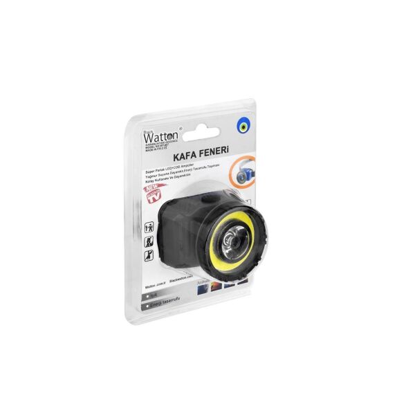 Black Watton COB+3W Lümen Ledli Kafa Feneri SİYAH