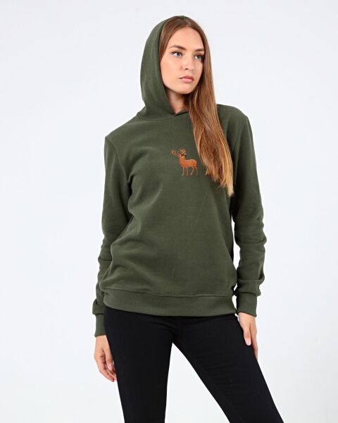 North Trace Crewline Kapüşonlu Kadın Hoodie HAKİ - L