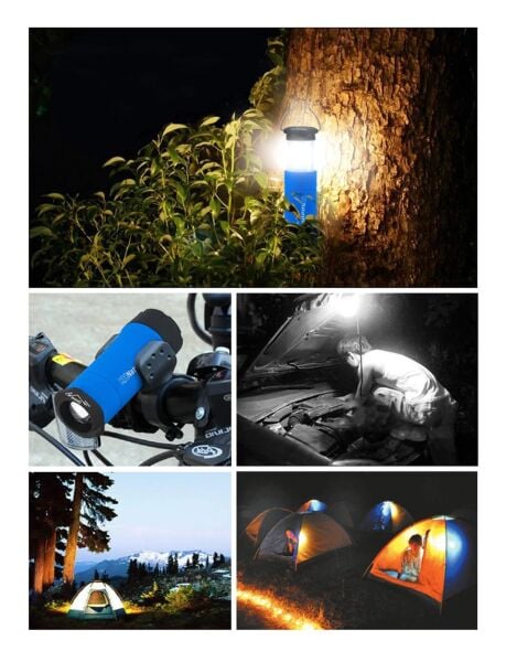 Naturehike 3IN1 MultiFonksiyonel LED Kamp Lambası MAVİ