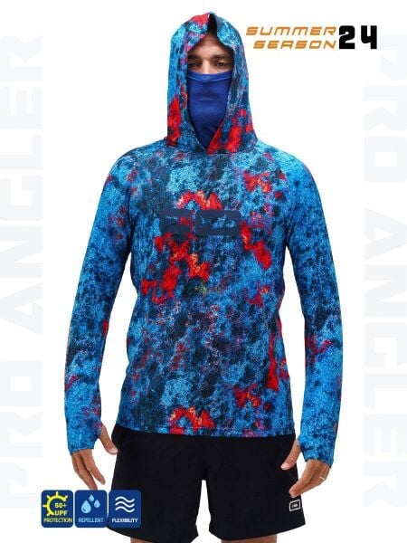 Fujin Pro Angler S24 Buff & Hoodie Red Reef XL