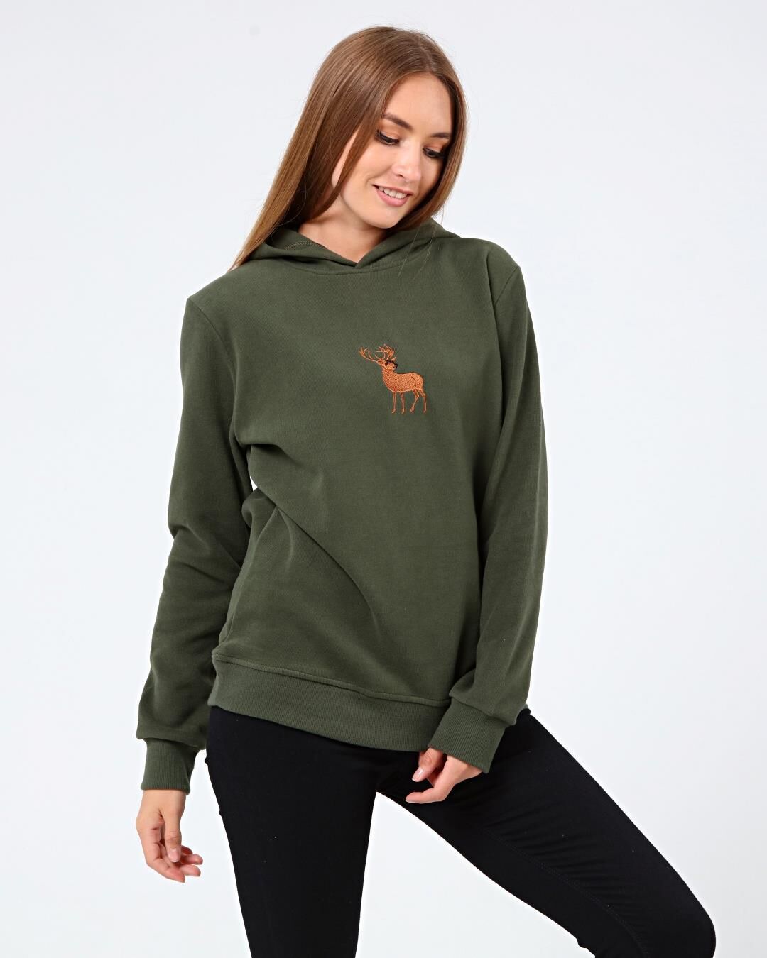 North Trace Crewline Kapüşonlu Kadın Hoodie HAKİ - XL