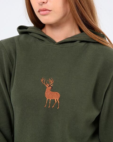 North Trace Crewline Kapüşonlu Kadın Hoodie HAKİ - 2XL