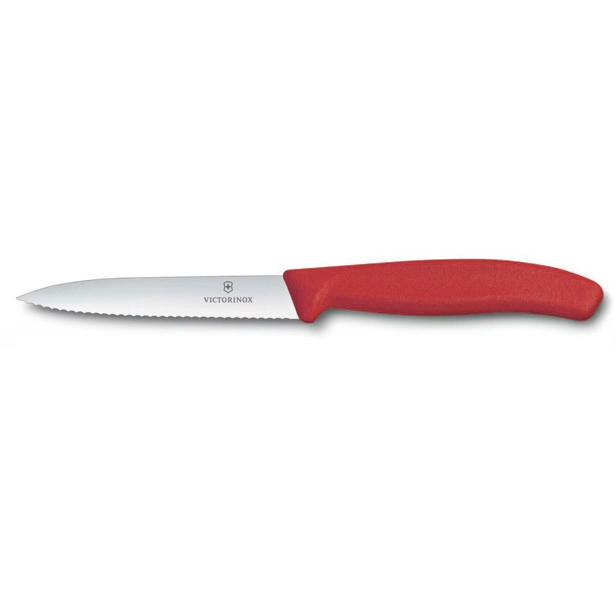 Victorinox SwissClassic 10cm Tırtıklı Soyma Bıçağı KIRMIZI
