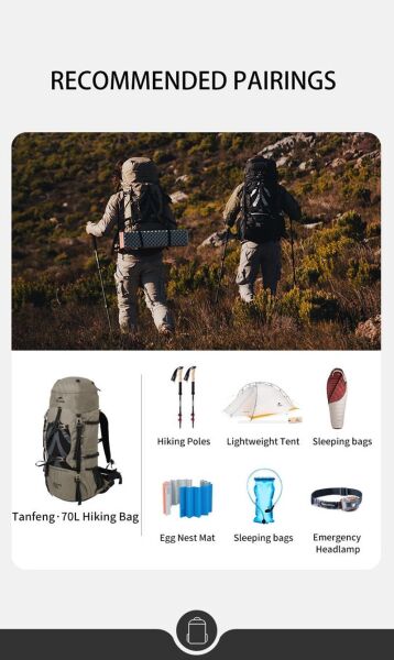 Naturehike Discovery 70+5 Lt Trekking Sırt Çantası KAHVE