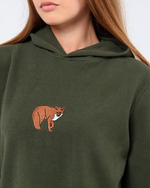 North Trace Crewline Kapüşonlu Kadın Hoodie KOYU YEŞİL - L