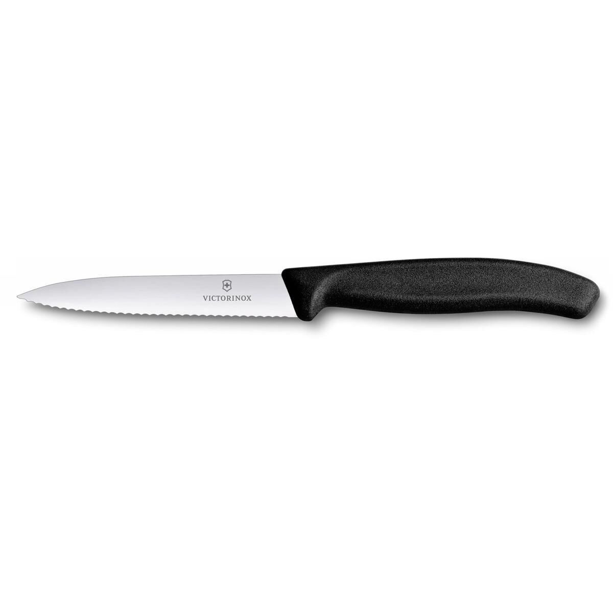Victorinox SwissClassic 10cm Tırtıklı Soyma Bıçağı SİYAH