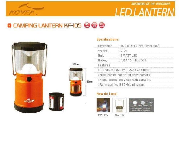 Kovea Camping Lantern Pot Kamp Lambası