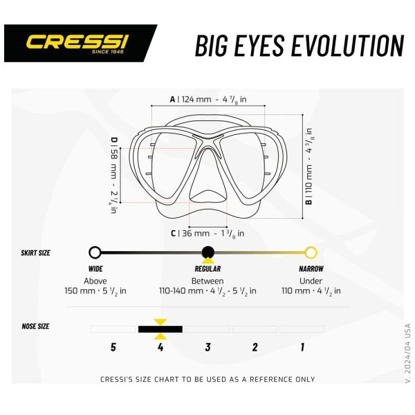 Cressi Big Eyes Evolution Dalış Maskesi Clear/Clear/Black