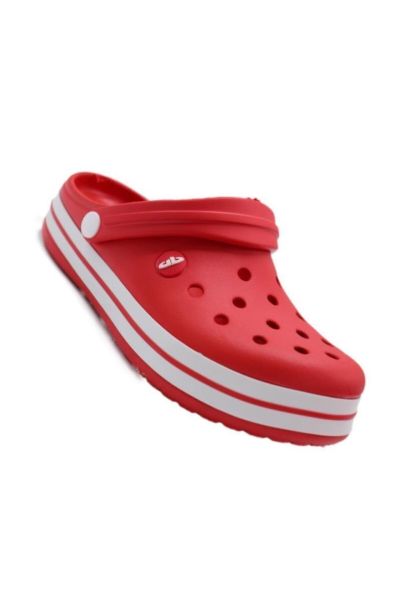 Ceox Filet Crocs Sandalet Eva Döngülü Çocuk Terlik KIRMIZI/BEYAZ - 32