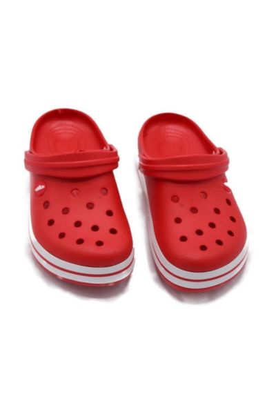 Ceox Filet Crocs Sandalet Eva Döngülü Çocuk Terlik KIRMIZI/BEYAZ - 32