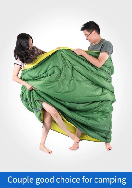 Naturehike Zarf Tarzı Yastıklı Çift Kişilik Pamuklu Uyku Tulumu YEŞİL