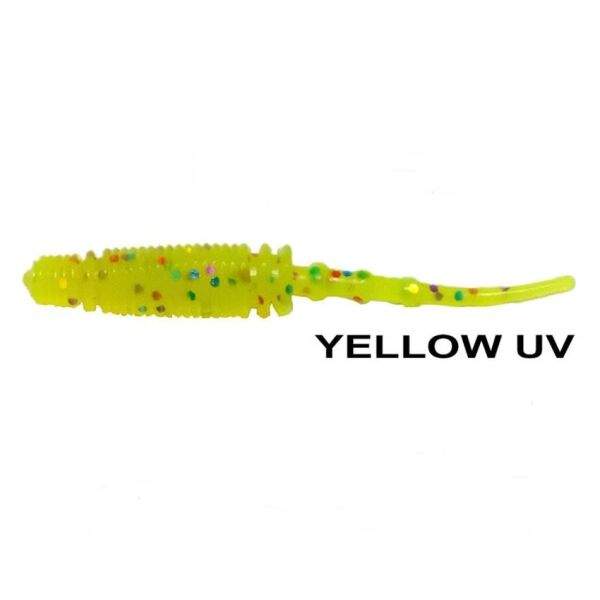 Ryuji Rock Worm 4cm Kokulu Silikon Yem [12 adet] Yellow Glow