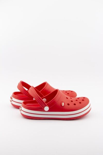 Ceox Filet Crocs Sandalet Eva Döngülü Çocuk Terlik KIRMIZI/BEYAZ - 30