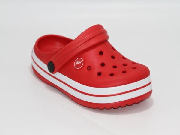 Ceox Filet Crocs Sandalet Eva Döngülü Çocuk Terlik KIRMIZI/BEYAZ - 30