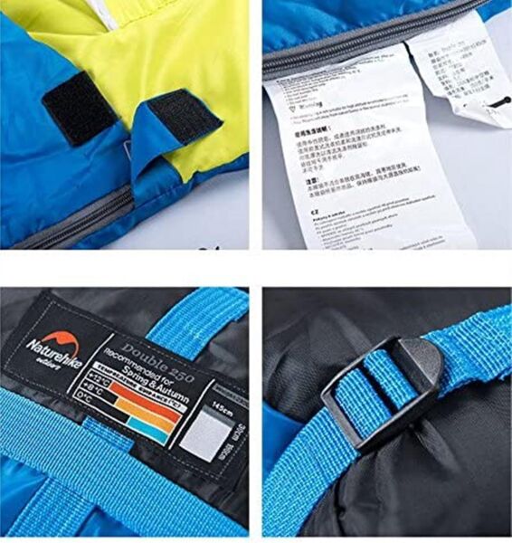 Naturehike Zarf Tarzı Yastıklı Çift Kişilik Pamuklu Uyku Tulumu MAVİ