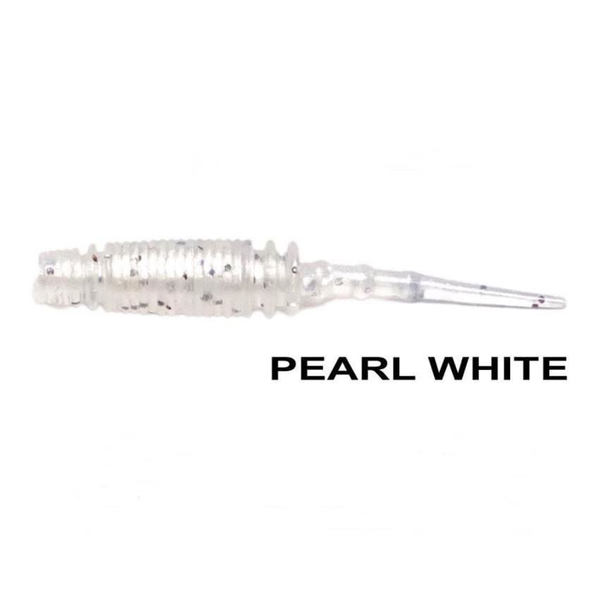 Ryuji Rock Worm 4cm Kokulu Silikon Yem [12 adet] Pearl White Glow