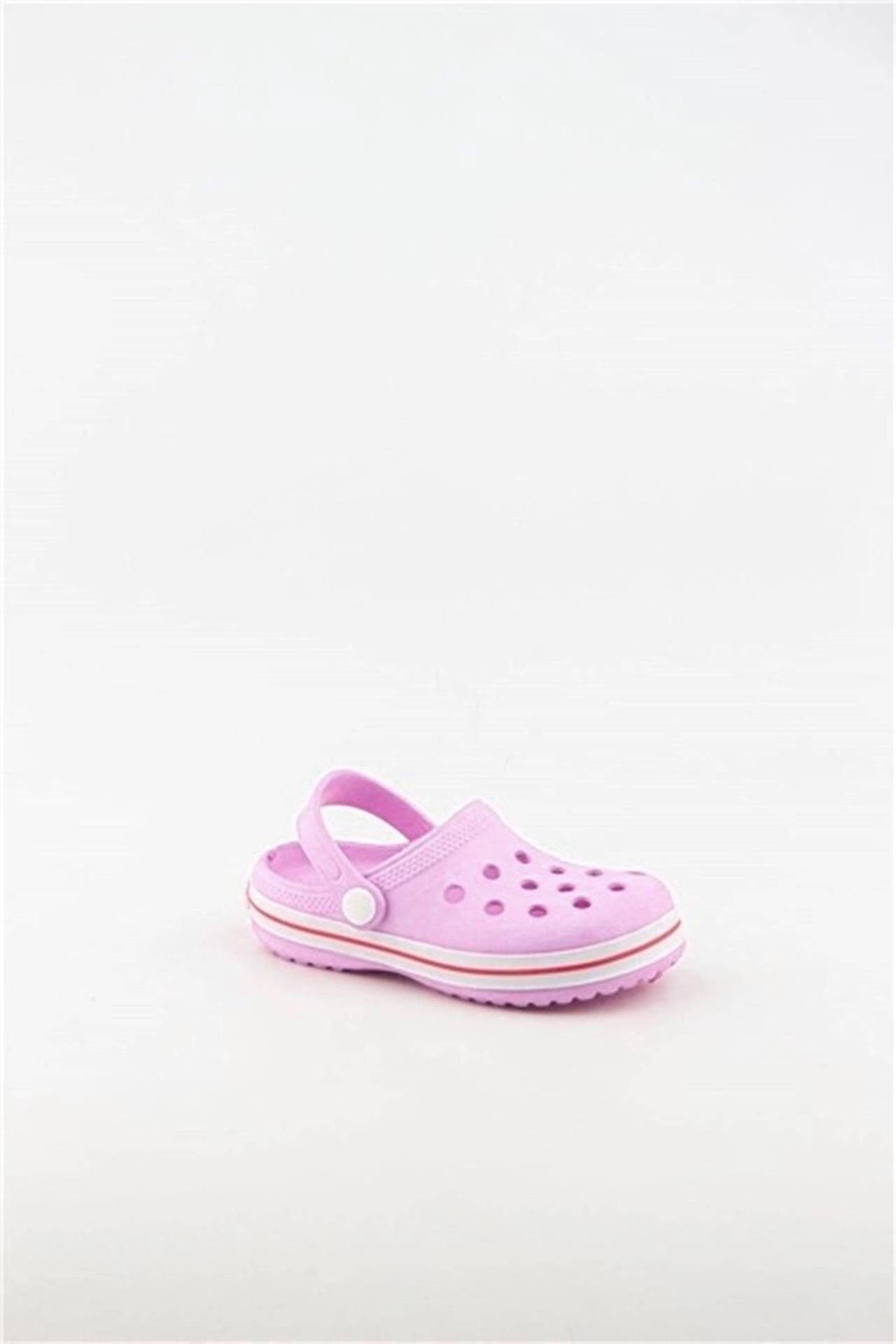 Akınalbella Kids Crocs Sandalet Çocuk Terlik Pudra/Beyaz/Bordo - 26