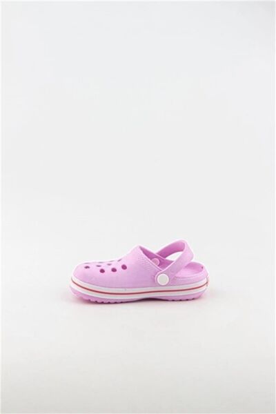 Akınalbella Kids Crocs Sandalet Çocuk Terlik Pudra/Beyaz/Bordo - 26