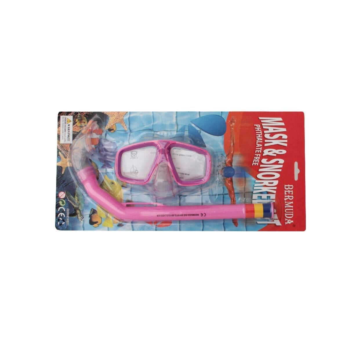 Bermuda Phthalate Free Maske Şnorkel Set PEMBE
