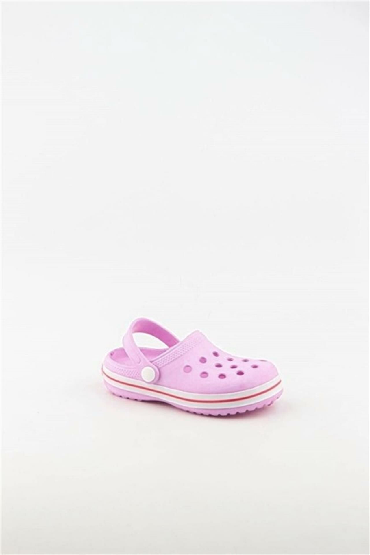 Akınalbella Kids Crocs Sandalet Çocuk Terlik Pudra/Beyaz/Bordo - 28