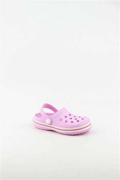 Akınalbella Kids Crocs Sandalet Çocuk Terlik Pudra/Beyaz/Bordo - 28