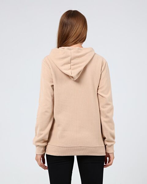 North Trace Crewline Kapüşonlu Kadın Hoodie Bej - M
