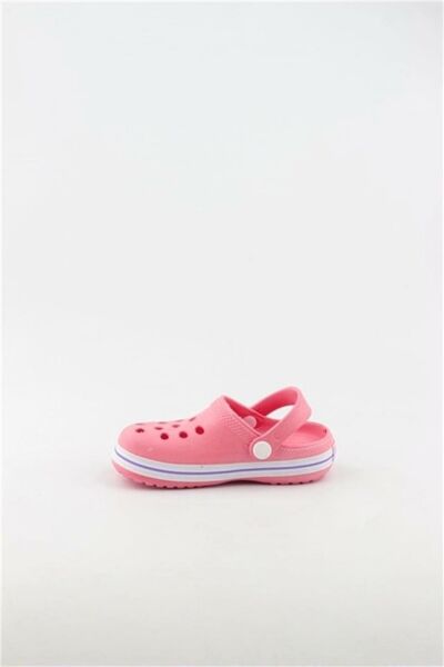 Akınalbella Kids Crocs Sandalet Çocuk Terlik F.Pembe/Beyaz/Lila - 26