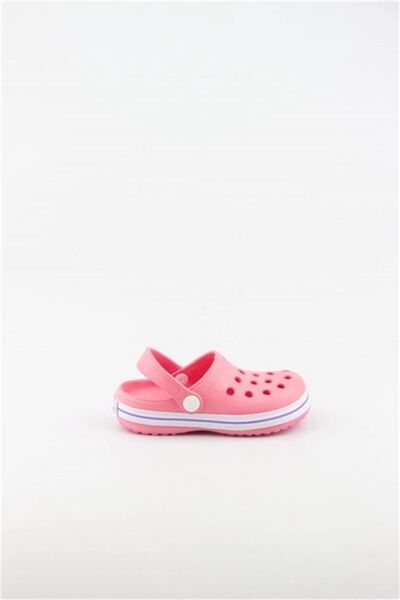 Akınalbella Kids Crocs Sandalet Çocuk Terlik F.Pembe/Beyaz/Lila - 28