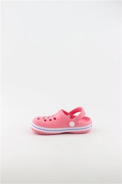 Akınalbella Kids Crocs Sandalet Çocuk Terlik F.Pembe/Beyaz/Lila - 28