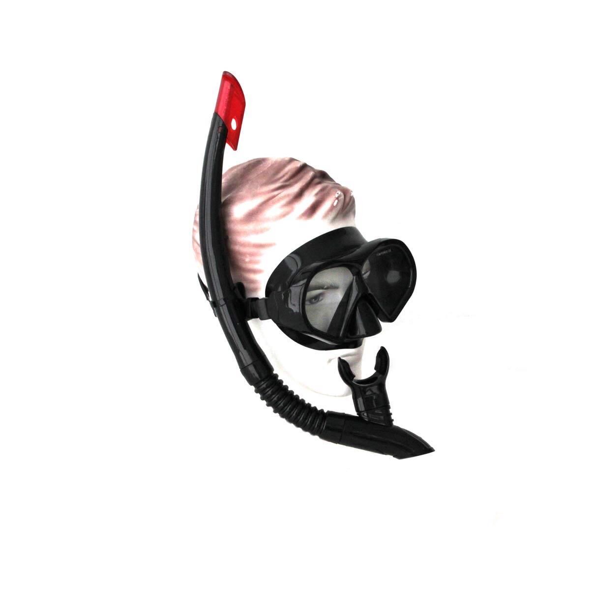 Bermuda Tempered Maske Şnorkel Set SİYAH