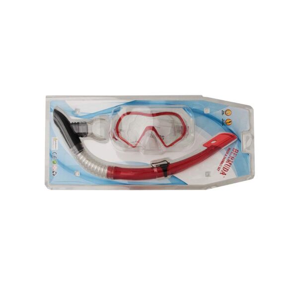 Bermuda Tempered Maske Şnorkel Set KIRMIZI
