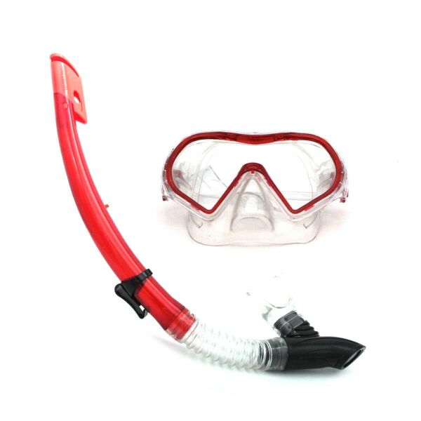 Bermuda Tempered Maske Şnorkel Set KIRMIZI