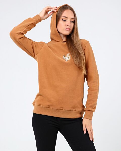 North Trace Crewline Kapüşonlu Kadın Hoodie Camel - L