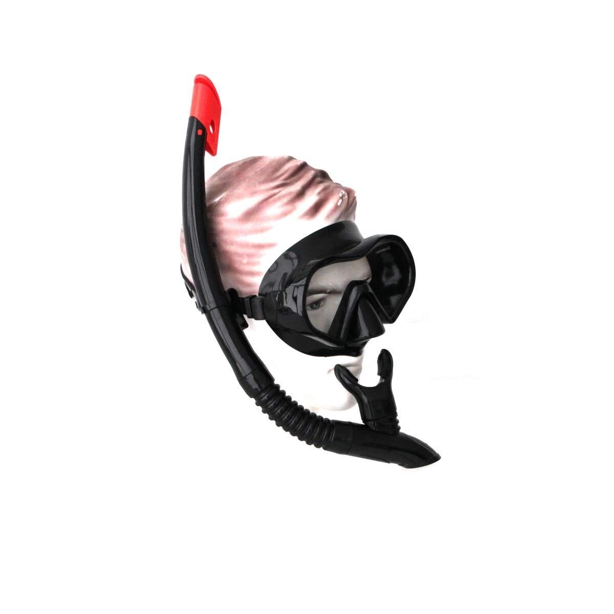 Bermuda Tempered Maske Şnorkel Set SİYAH