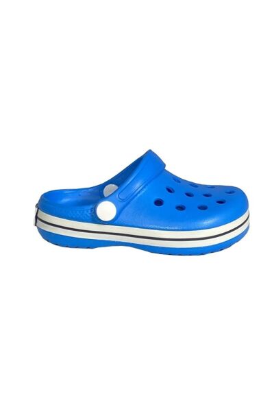 Akınalbella Kids Crocs Sandalet Çocuk Terlik Sax Mavi/Beyaz/Lacivert - 25