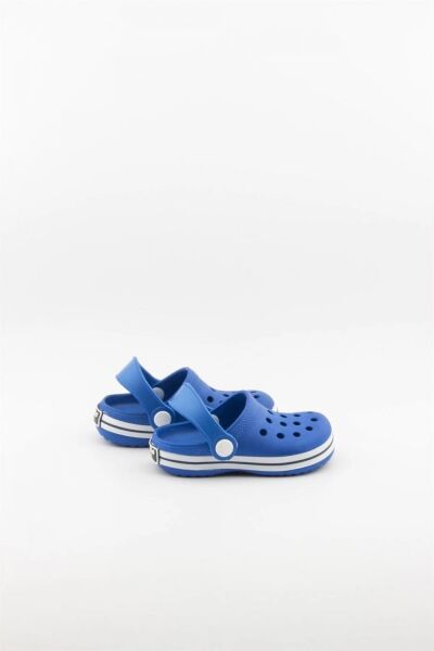 Akınalbella Kids Crocs Sandalet Çocuk Terlik Sax Mavi/Beyaz/Lacivert - 25