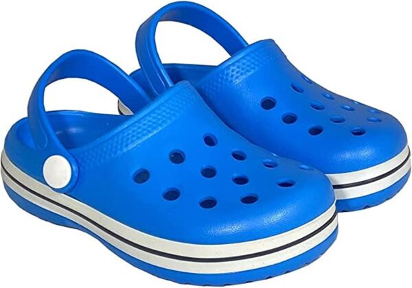 Akınalbella Kids Crocs Sandalet Çocuk Terlik Sax Mavi/Beyaz/Lacivert - 25