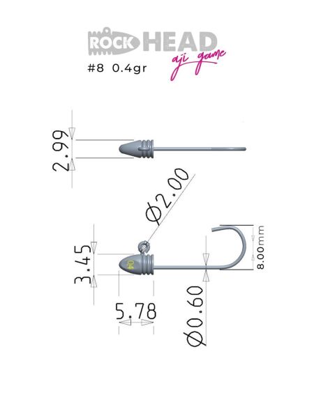 Fujin Rock-Head 8no Aji Game JigHead 1,6 GR