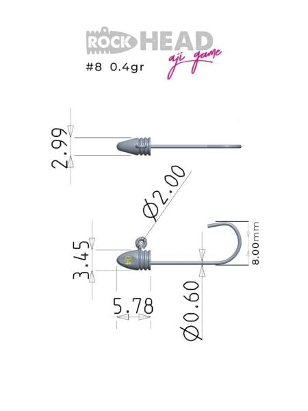 Fujin Rock-Head 8no Aji Game JigHead 1,6 GR