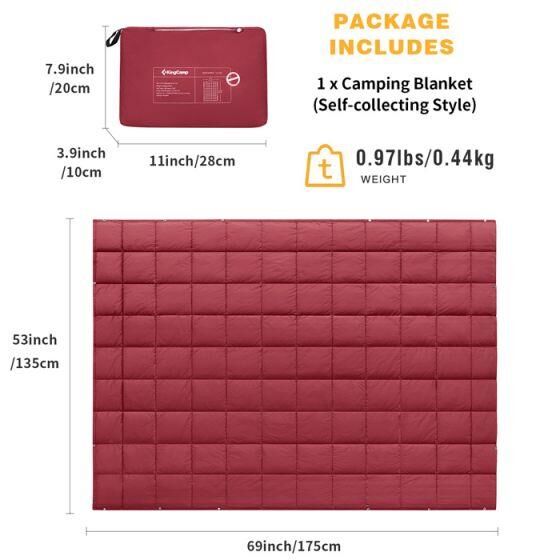 KingCamp Smart Waterproof Blanket-Crimson 540 Uyku Tulumu KIRMIZI