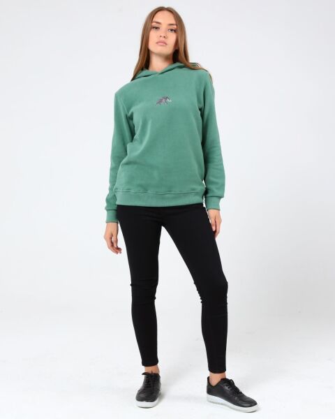 North Trace Crewline Kapüşonlu Kadın Hoodie Mint Yeşil - S