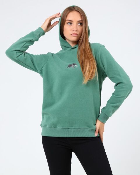 North Trace Crewline Kapüşonlu Kadın Hoodie Mint Yeşil - S
