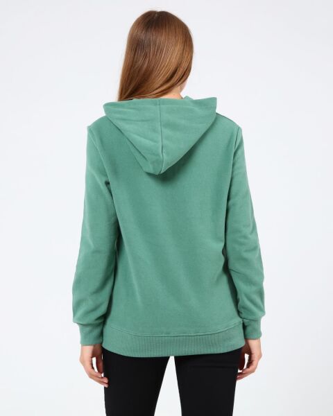 North Trace Crewline Kapüşonlu Kadın Hoodie Mint Yeşil - S