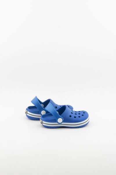 Akınalbella Kids Crocs Sandalet Çocuk Terlik Sax Mavi/Beyaz/Lacivert - 30