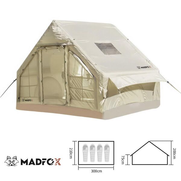 Madfox Bigless Glamping Cotton Inflatable Şişme Çadır [ Baca Çıkışlı ]