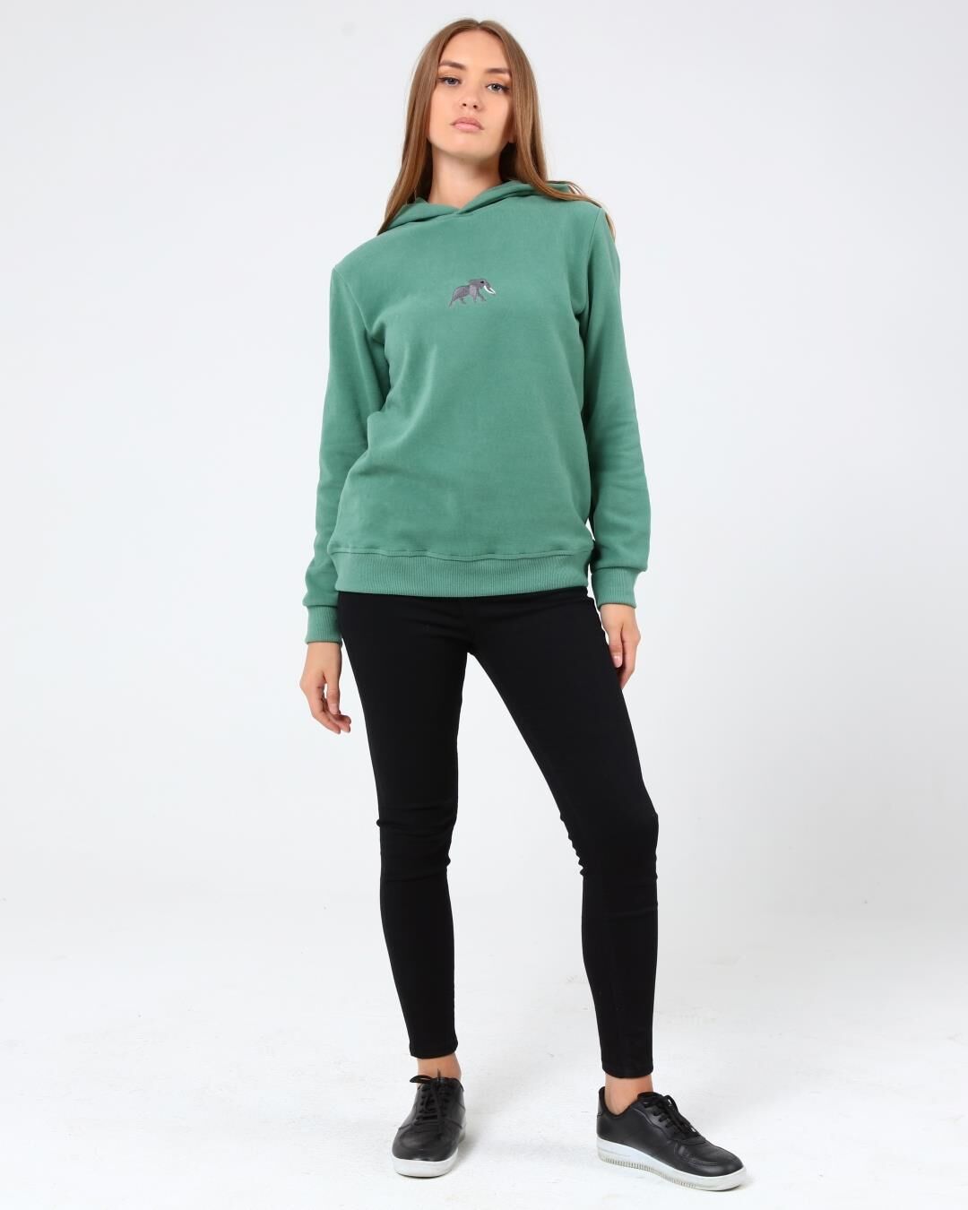 North Trace Crewline Kapüşonlu Kadın Hoodie Mint Yeşil - L