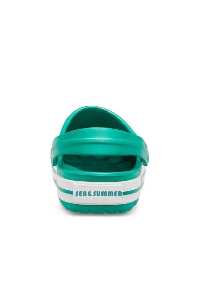 Sea & Summer Filet Crocs Sandalet Çocuk Terlik YEŞİL/BEYAZ - 33