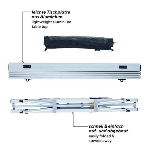 Uquip Variety (M) Yüksekliği Ayarlanabilir Kamp Masası [Silver]