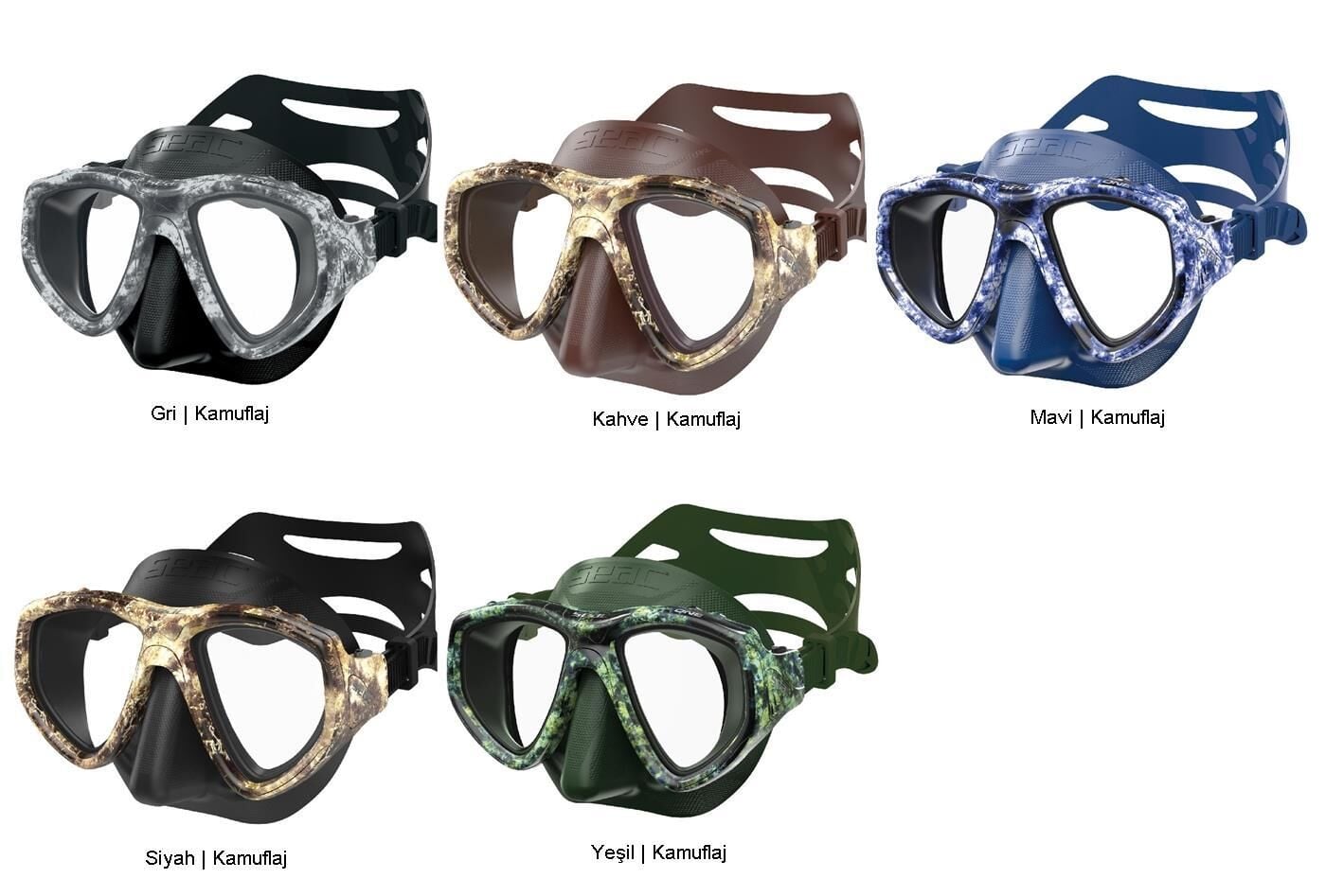 Seac Sub Dalış Maskesi Maschera One Camo Gri/Kamuflaj