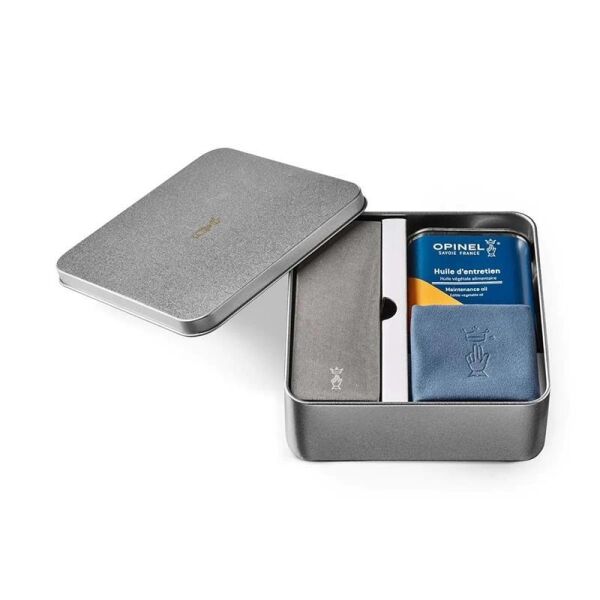 Opinel 3'lü Doğal Taşlı, Yağlı ve Bezli Bıçak Bakım Seti